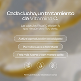 Cápsulas Ritual C de vitamina C para ducha Aqualibú, tratamiento que activa colágeno y fortalece el cabello