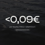 Coste por ducha inferior a 0,09€ con el filtro Aqualibú de vitamina C, más de 100 duchas por recambio